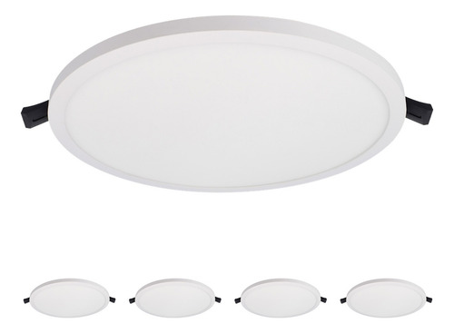 Pack 4 Lámparas Led Techo 18w, 6500k, Estévez, Color Blanco