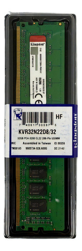 Kingston 32gb Ddr4 3200mhz Kvr32n22d8/32 Memoria Ram Pc