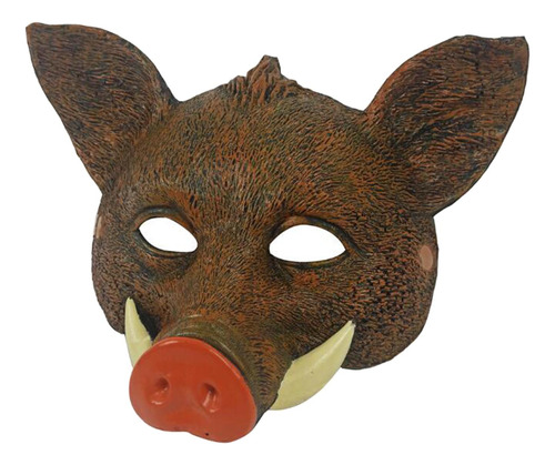 Máscara De Jabalí De Halloween Novedad Cubierta De Marrón