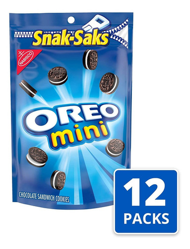 Oreo Mini Sandwich Cookies De Chocolate, 12 - 8 Oz Bolsas