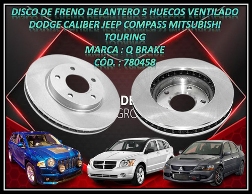 Disco De Freno Delantero 5 Huecos Ventilado Caliber Compass