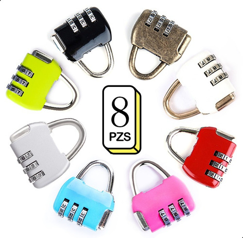 8pzs Candados Maletero De Combinación 3 Dígitos Mini Locker
