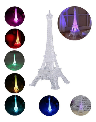25 Centro De Mesa Torre Eiffel Con Luz 20cms  25 Pz Buen Fin