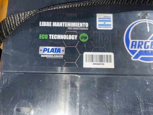 Batería 12x75 Argelite Línea Plus Plata 278x175x175 Derecho