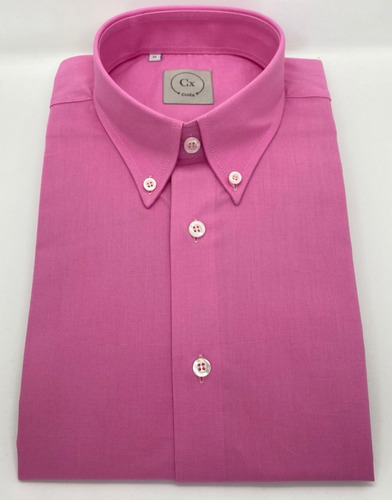 Camisa Algodón Diseño Liso Rosado Marca Croix