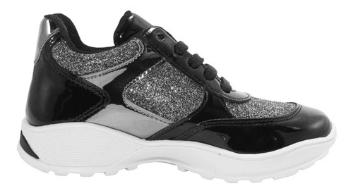 Tenis Running Niña Moda Bubble Gummers Madonna Negro 15-21