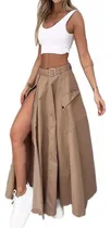 Comprar Conjunto De Falda Larga Y Chaleco Con Aberturas En Color Lis