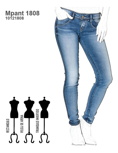 ( Moldes De Ropa)  Pantalon Jeans Mujer 1808