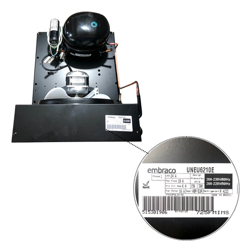 Unidade Condensadora Uneu6210e 1/2 Hp R22 220v Uneu0050me
