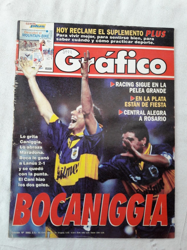 El Grafico Nº 3992 Año 1996 Caniggia Maradona Boca 2 Lanus 1
