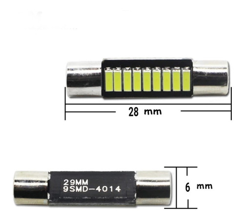 Imagen 6 de 10 de 2 Focos Led Festoon 28 Mm 4014 Luz Vanidad Cortesía Interior
