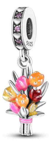 Charm Tulipan Plata Ley S925