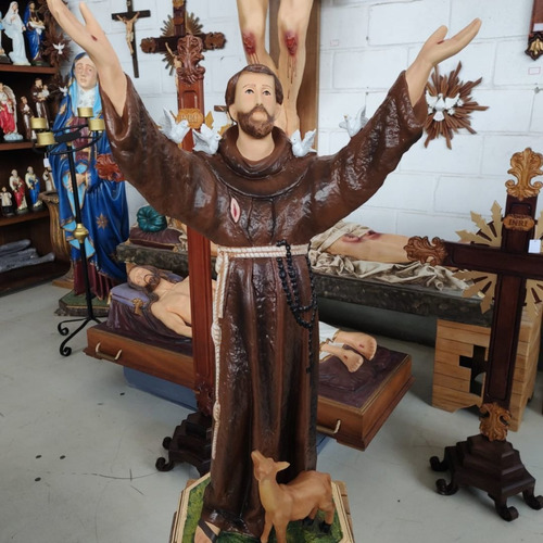 São Francisco De Assis, Com Os Animais, Resina, 88cm