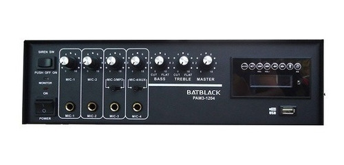 Amplificador De Sonido Batblack Pam3-1204 120w 