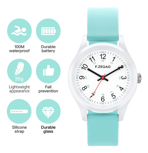 F.zegao Relojes Resistentes Al Agua 100m Para Mujer, Reloj D