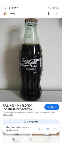 Botella De Coca Cola De Colección (Usado)