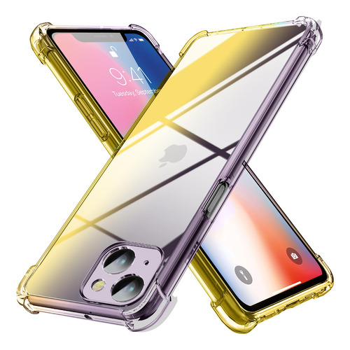 Funda Para iPhone 15 Plus Negro/dorado Suave Piel Sintetica