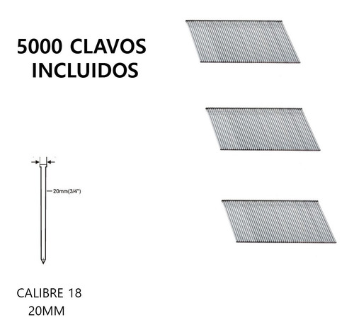 Imagen 5 de 10 de Engrampadora Clavadora Neumatica 2 En 1 Tapiceria + Clavos