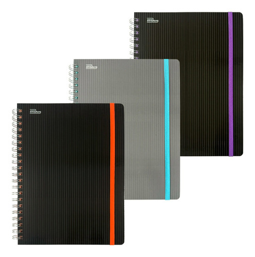 Cuaderno Printaform Profesional Gyn 3 Pzas Pasta Dura 100h Color Pack 4 - Cuadro Chico