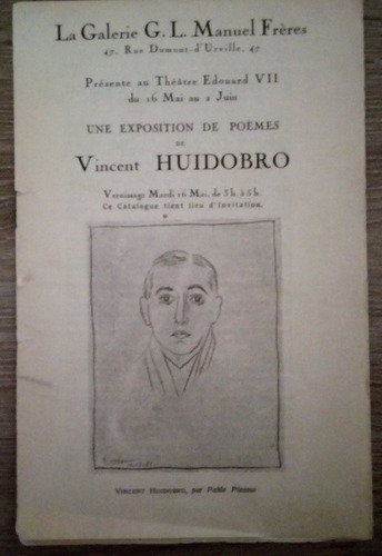 Vicente Huidobro Exposition Poemes 1922