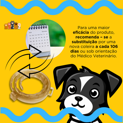 Kit 2 Coleira Confront Antipulga Carrapato 48cm Pequeno Medi