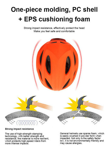 Casco De Ciclismo De Montaña Con Luz Inteligente De Adverten Color Naranja Talla M(54-57cm)