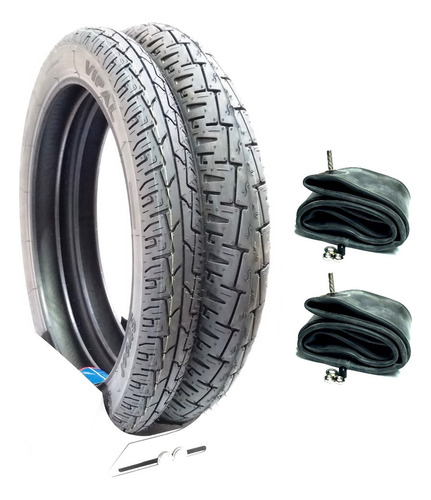 Par Pneu Cg 125 150 160 Ybr Max Yes Vipal + 2 Camaras 1178