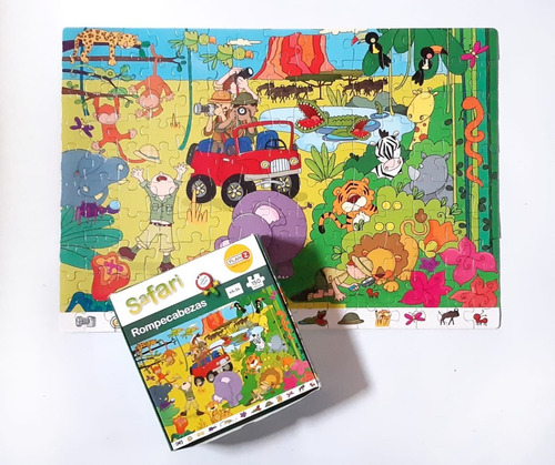 Imagen 2 de 10 de Rompecabezas Juego Didactico Infantil Safari Niños