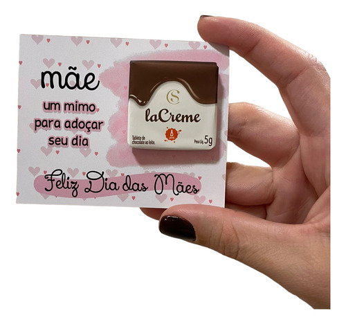 Dia Das Mães Lembrancinha - 70 Cards Com Chocolate Lacreme