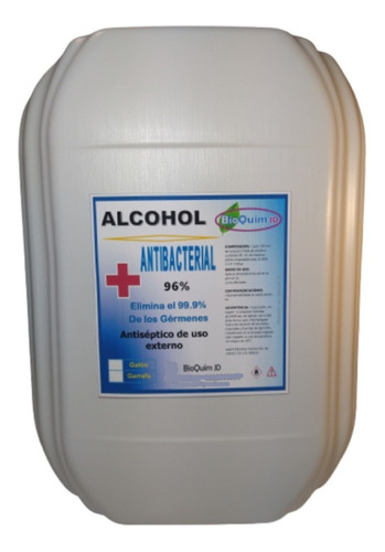 Alcohol Etilico Al 96% Antibacterial Garrafa 20 L