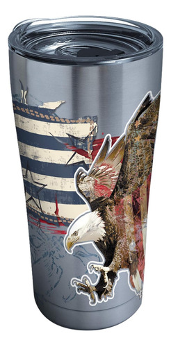 Vaso Aislado Triple Pared Con Bandera Envejecida Mantiene La