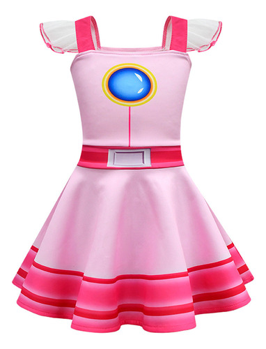 Vestido De Verano Para Niñas Super Mario Princess Peach