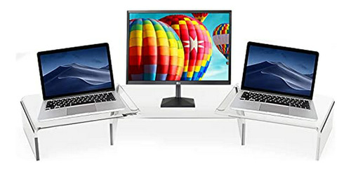 Soporte Monitor Acrílico Ajustable Compatible Con iMac, Lapt