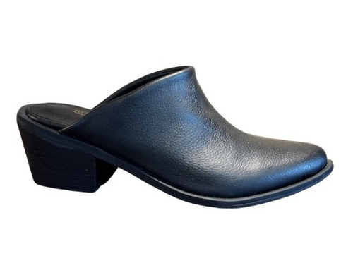 Imagen 1 de 3 de Zueco Cuero Mujer Taco Bajo Moda