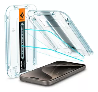 Vidrio Templado Spigen iPhone 15 Pro 6.1 Mica Premium 2pack