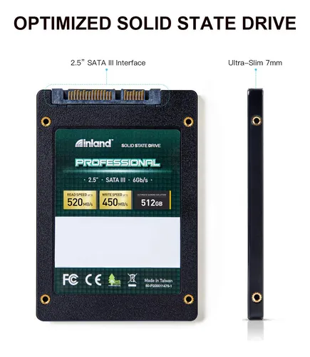 Inland Profesional 512gb Ssd 3d Tlc Nand Sata Iii 6gb/s 2.5.