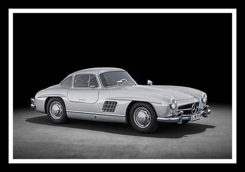 Mercedes Benz 300 Sl Guldwing 1956 Cuadro Enmarcado 45x30cm