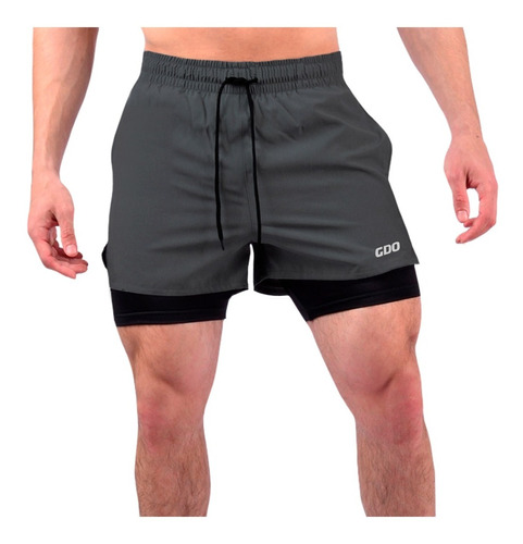 Shorts Con Calza Gdo Workout Ciclista Running Reflectivo Gym