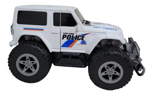 Camioneta A Pila Transformers Con Luz Y Sonido Policía Color Blanco
