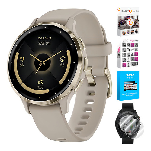 Reloj inteligente Garmin Venu 3s Health Fitness con GPS, 41 mm, dorado