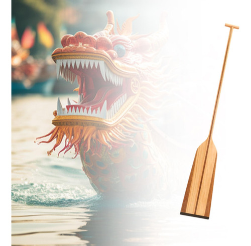 Remo De Barco Dragón, Remo De Madera Para 125 Cm X 18 Cm