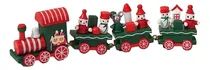 Comprar Trencito Navideño Verde En Madera Tren, 3 Vagones Decorativo