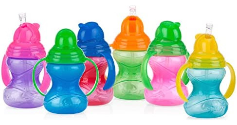 Taza Nuby Flip N Sip Clik-it Sin Derrames 360° Con Pajita