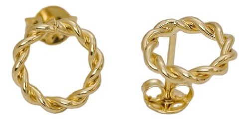 Aretes/topos Para Mujer/niña En Oro 18k Circulares Loop