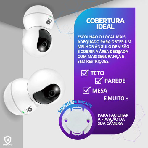 Câmera Segurança Babá Eletrônica Pet C/ Visão Noturna E Som Cor Branco