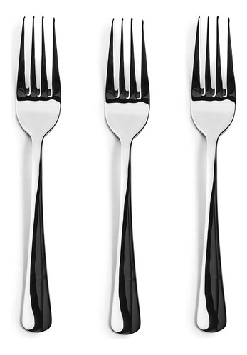 Set De 3 Tenedores De Mesa Acero Inox Marca Ibili Color del mango Plateado