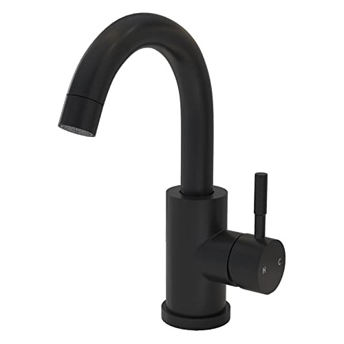 Grifo De Fregadero Negro Mate Baño Y Cocina, Grifo Peq...