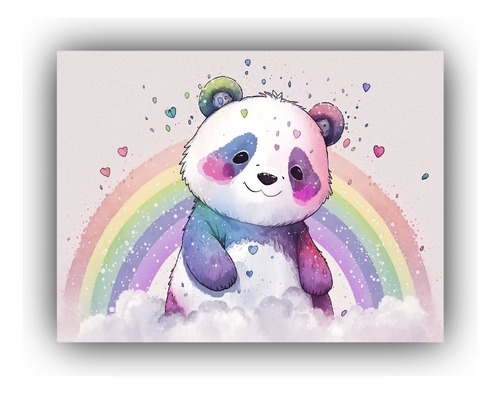 Arte De Pared Ilustraciones Pandas Infantiles 45x30cm