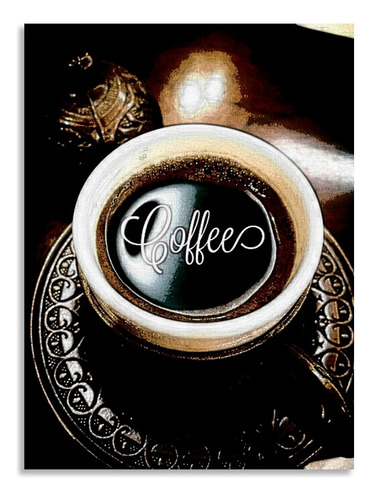 Cuadro Decorativo En Mdf De 50 * 35 Cm Taza Coffe