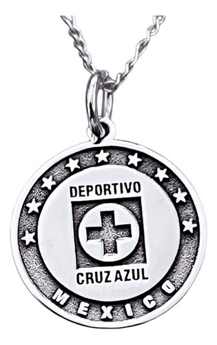 Dije Y Cadena Cruz Azul Plata 925 Con Envío Gratis